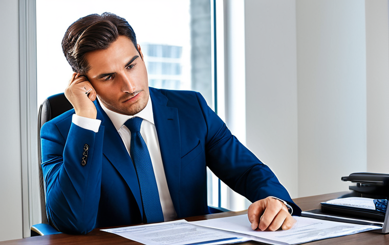 공인중개사 부동산 법률 주요 개념 - Due Diligence Professional**
"A focused real estate lawyer, fully clothed in a modest, professional...