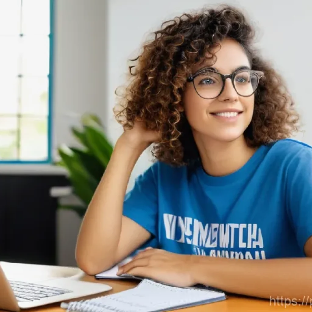 공인중개사 시험 준비를 위한 주간 계획표 - **Prompt:** A young Brazilian woman in her late 20s, with short, curly brown hair and glasses, is in...