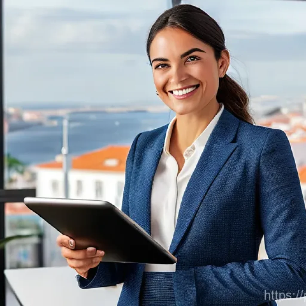 공인중개사 시험 준비의 동기 부여 사례 - **Prompt 1: A confident Portuguese real estate agent celebrating success.**
A professional, eleg...