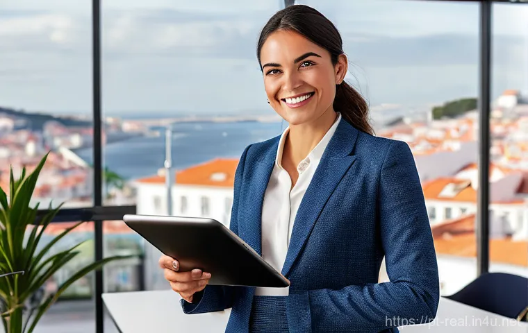 공인중개사 시험 준비의 동기 부여 사례 - **Prompt 1: A confident Portuguese real estate agent celebrating success.**
A professional, eleg...