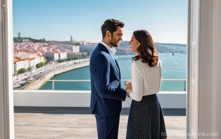 공인중개사와 지역 부동산 시장의 중요성 - **Prompt:** A joyful young Portuguese family, consisting of a mother, father, and their smiling todd...