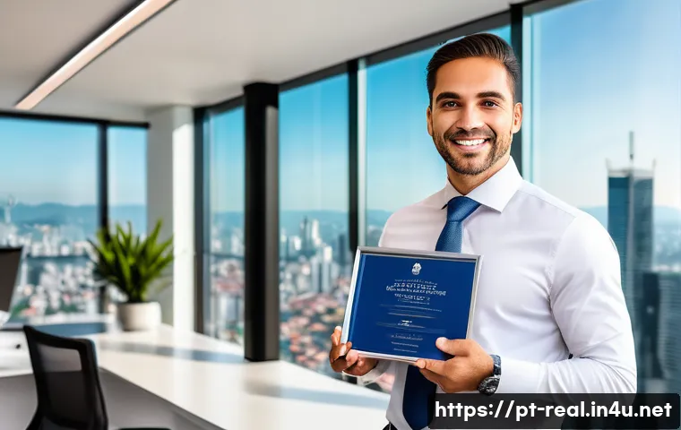 공인중개사 자격증의 활용성과 관련된 사회적 가치 연구 - A professional real estate agent in a modern Brazilian urban setting, wearing smart business attire ...