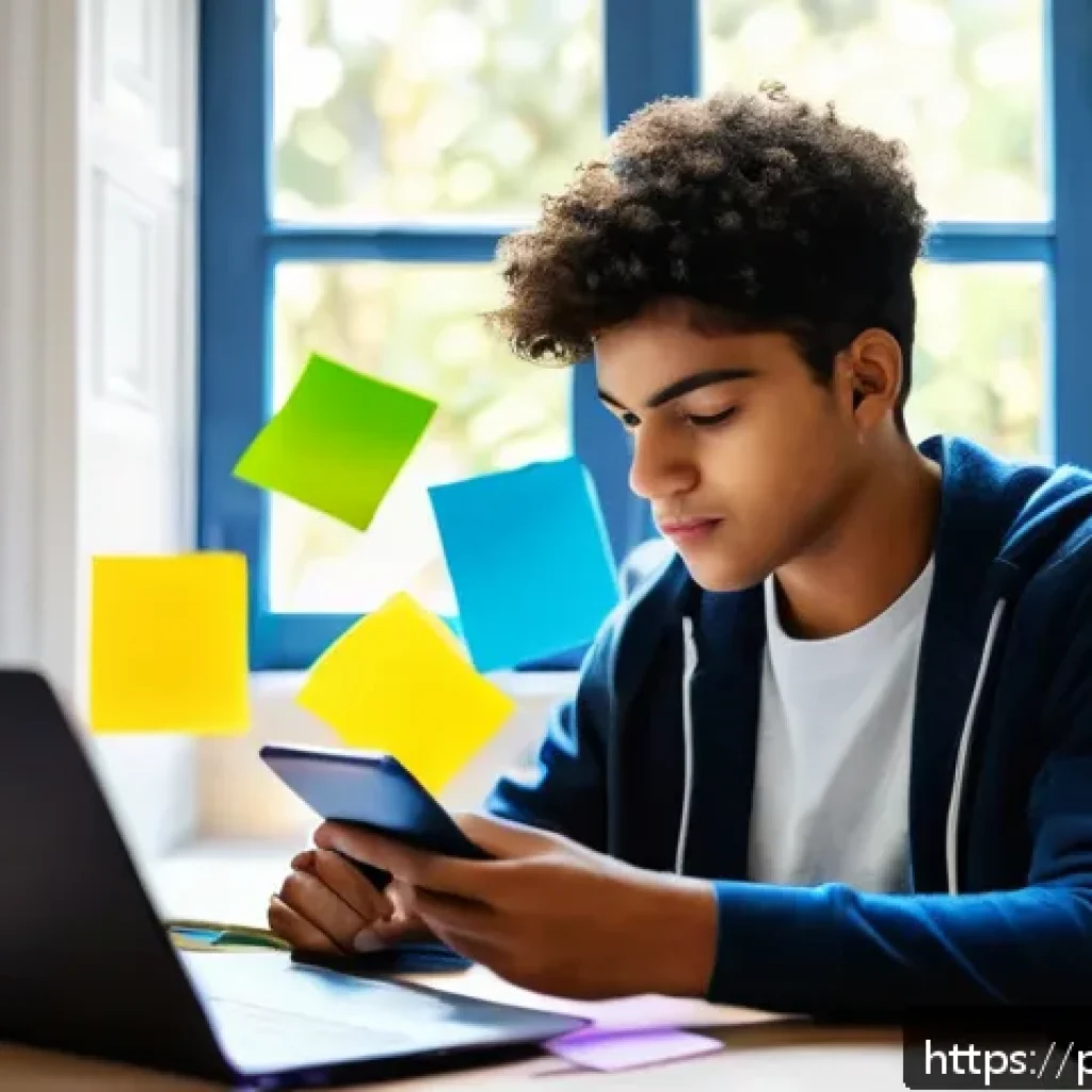 공인중개사 시험 대비 최신 기법 활용 사례 - A focused young Brazilian student sitting at a clean, organized desk in a cozy home office, using a ...